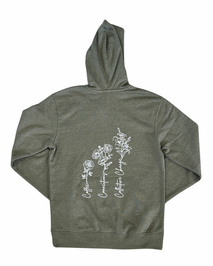 Rose Cat Floral Hoodie